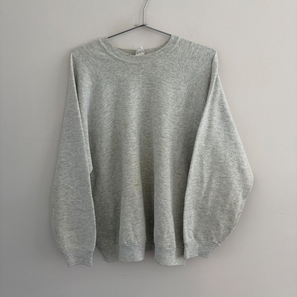 Fruit of the Loom Vintage 90s Blank Raglan Sweatshirt Gray XL